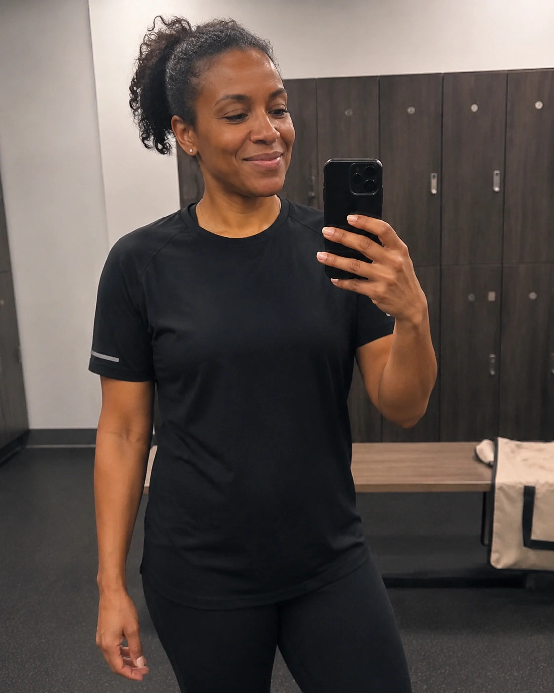 Maya R. wearing a NorthFit tee