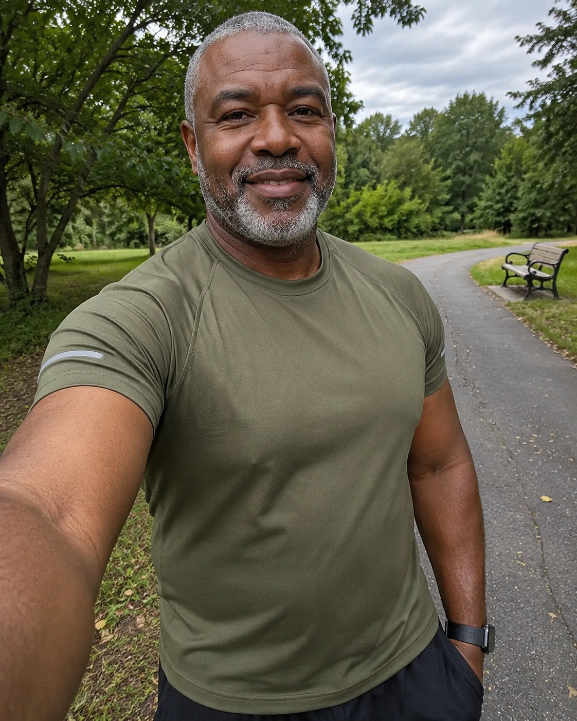 Anthony B. wearing a NorthFit tee
